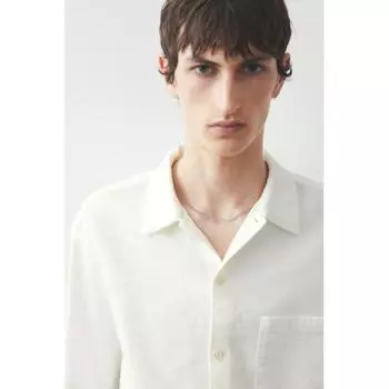 Текстурированная рубашка HM Regular Fit, белая S