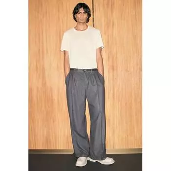 Текстурированная рубашка поло HM Slim Fit бежевого цвета XS