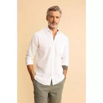 Текстурированная рубашка с длинным рукавом стандартного кроя Z5587az23sm