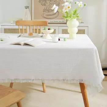 Текстурированная скатерть, прямоугольная скатерть, несминаемая льняная скатерть для уличного стола, скатерти для вечеринки по случаю дня рождения, фермерские скатерти 90x90cm