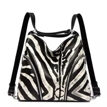 Текстурированная сумка-тоут большой вместимости для поездок на работу и обратно Текстурированная сумка для покупок Сумка через плечо с узором «зебра»