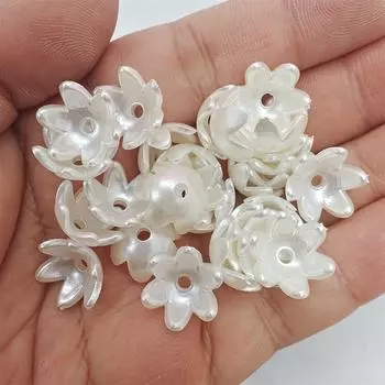 Текстурированное ожерелье, браслет, изготовление ювелирных изделий, кулон, искусственный жемчуг ABS, бабочка, цветок, свободные бусины, сделай сам для белых бусин 15# 50Pcs 7mm Flower