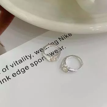 Текстурированные жемчужные серьги-пуговицы для женщин Ins Niche Модный простой и холодный стиль