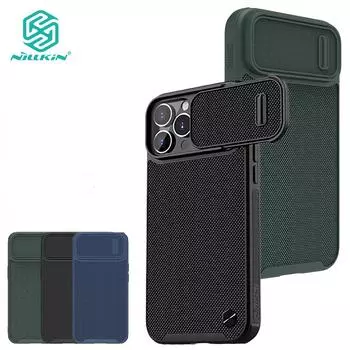 Текстурированный чехол NILLKIN S для iPhone 14 Plus, полуавтоматический слайдер для камеры, нескользящая противоударная задняя крышка iPhone 14 Plus чёрный