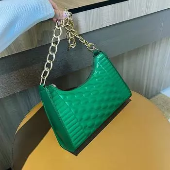 Текстурированный иностранный стиль 2024 года, зимняя новая однотонная простая индивидуальная вмятина с квадратной цепочкой под мышкой, маленькая квадратная сумка для женщин белый