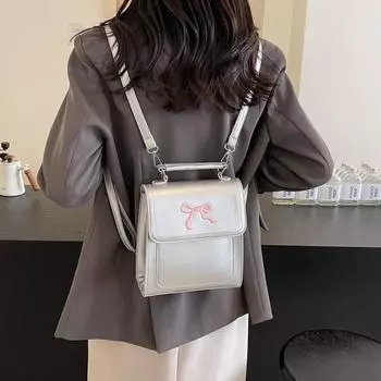 Текстурная маленькая сумка через плечо для женщин, новинка 2024 года, весна/лето, модная ручная дорожная сумка с бабочкой, универсальный студенческий рюкзак