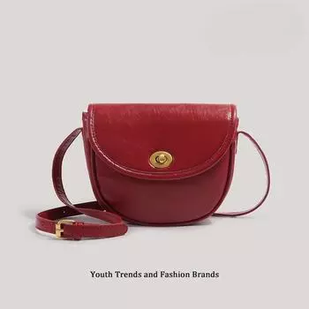 Текстурная маленькая женская сумка осенне-зимняя сумка через плечо красный