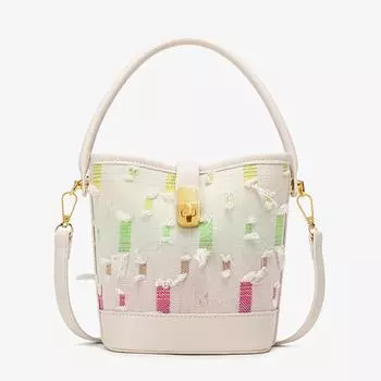 Текстурная модная повседневная сумка-ведро Niche Simple с сумкой через плечо для поездок на работу белый