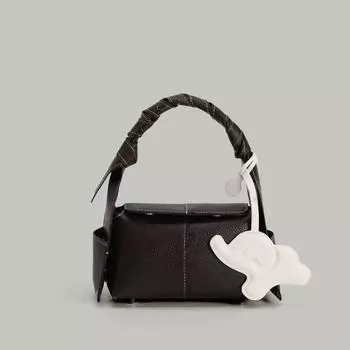 Текстурная модная сумка-подушка, сумка для поездок на работу, нишевый дизайн, простая сумка через плечо на одно плечо чёрный