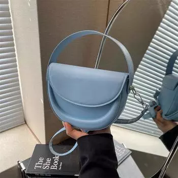 Текстурная популярная однотонная сумка-седло большого объема для женщин 2024 года, новая сумка-мессенджер через плечо чёрный