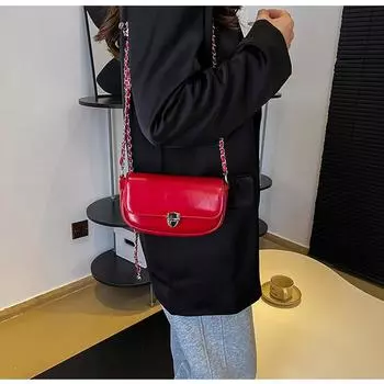 Текстурная ПУ цепочка сумка через плечо для женщин персонализированный замок пряжка новая мини-сумка на одно плечо модная усовершенствованная маленькая квадратная сумка