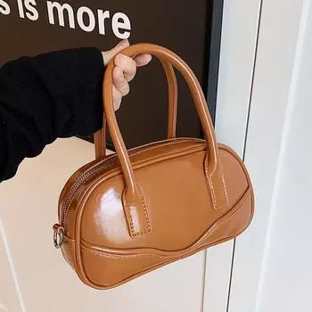 Текстурная ретро-сумка на одно плечо для женщин, осень-зима, новые универсальные кожаные сумки через плечо, простая модная дорожная сумка