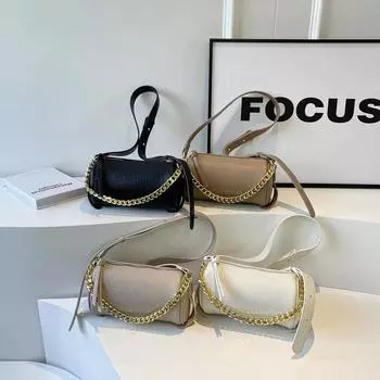 Текстурная сумка для женщин, новая простая сумка-ведро, универсальная сумка Boston, корейская версия, повседневная сумка через плечо