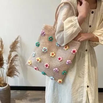 Текстурная сумка в западном стиле для девочек, новинка 2024 года, модная сумка через плечо с цветочным узором на одно плечо, популярная сумка в стиле Instagram