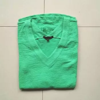 Текстурная вязаная основа Одежда Верхняя и нижняя одежда Модная футболка New Green XXL