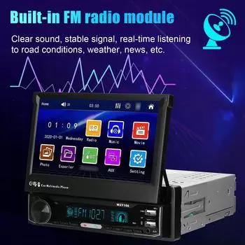 TF/UBS/AUX-IN Зеркальное подключение телефона Громкая связь Звонки в режиме «свободные руки» Изображение заднего вида Управление на руле с камерой заднего вида чёрный