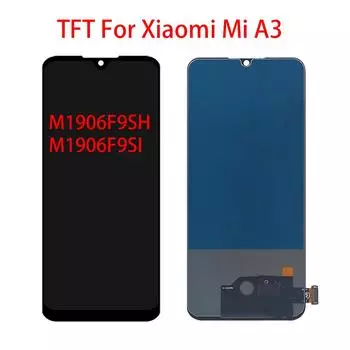 TFT 100% протестированный ЖК-дисплей для Xiaomi Mi A3, ЖК-дисплей без отпечатков пальцев, дигитайзер сенсорного экрана в сборе, запасные части чёрный