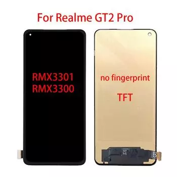 TFT ЖК-экран для Realme GT2 Pro, ЖК-дисплей, дигитайзер сенсорного экрана, полная замена в сборе чёрный