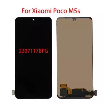 TFT ЖК-экран для Xiaomi Poco M5s, ЖК-дисплей, дигитайзер сенсорного экрана, полная сборка, запасная часть чёрный