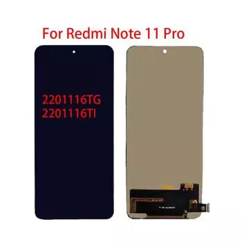 TFT ЖК-экран для Xiaomi Redmi Note 11 Pro 2201116TG ЖК-дисплей, дигитайзер сенсорного экрана, дигитайзер ЖК-экрана, полная сборка TFT чёрный