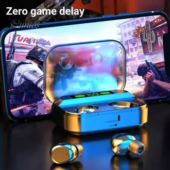 TG01 Bluetooth-совместимые стереонаушники со светодиодным цифровым дисплеем, беспроводные внутриканальные наушники с сенсорным управлением для бизнеса чёрный