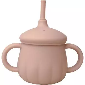 TGM Infant Platinum Силиконовая баночка с тыквой и соломенной чашкой 200 мл, кораллово-розовый, 1 шт.
