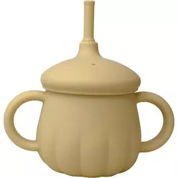 TGM Infant Platinum Силиконовая баночка с тыквой и соломенной чашкой 200 мл, бежевый, 1 шт.