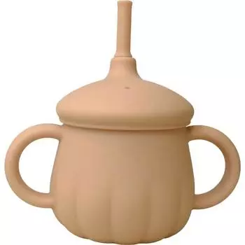 TGM Infant Platinum силиконовая баночка-тыква соломенная чашка 200 мл, песочно-бежевый, 1 шт.