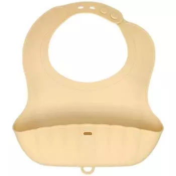 TGM силиконовый нагрудник-раскладушка для детского питания, бежевый, 1 шт., 1 шт.