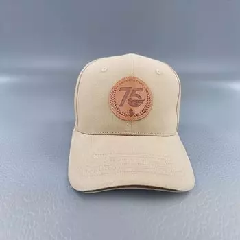 Th Anniversary Hat Navy Cultural and Creative Baseball Cap Navy Festival Commemorative Hat Pure Cotton Leather Tag Hot Stamping Spring and Summer Hat Khaki All yards