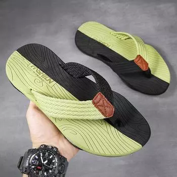 Thai flip-flops men s summer wear non-slip and deodorant Internet celebrity fashion slippers men s trendy men s pinch slippers 39