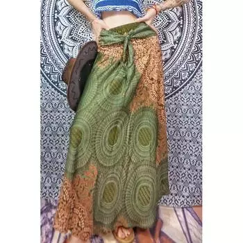 Thai National Style Seaside Holiday Retro Skirt Skirt within 90.00kg All yards