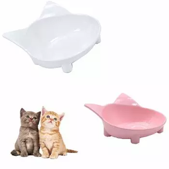 THAIN Pet pet cat tableware pet cute pet food cat easy to double cat cat set of 2 tableware, bowl, stand, tableware, bowl, plate, eat, non-slip, bowl,
