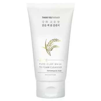 Thank You Farmer, Rice, очищающая маска-пенка Pure Clay, 5,27 жидких унций (150 мл)