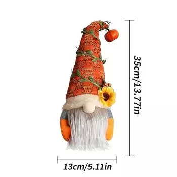 Thanksgiving Decorations Plush Faceless Beard Doll Pumpkin Sunflower Gnome Swedish Elf Fall Dwarf For Christmas Autumn Ornaments A
