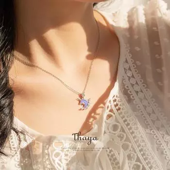Thaya Design S925 Серебряное ювелирное изделие с подвеской, ожерелье с единорогом для женщин, подлинное серебро 925 пробы, ювелирные изделия в подарок Other