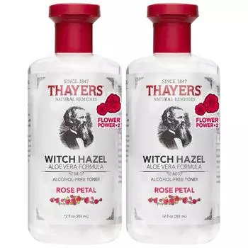 Thayers Witch Hazel Безалкогольный тоник с лепестками роз, 355 мл, 2 упаковки