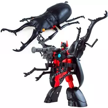 The Access Green Guardian God Mushibatron Giraffa Sawtooth Stag Beetle Transforming Robot