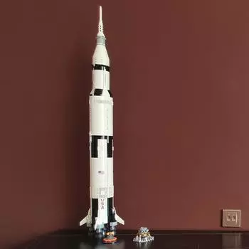 The Apollo Saturn Building Blocks Space Rocket Idea Series Bricks Educational Toys for Children Birthday No Original Box