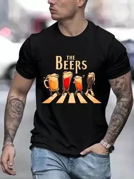The Beers 3D Printed Men Tee Shirts Breathable Tops Street Fashion T-shirt Mens Casual Summer T Shirts Fashion Men T Shirts S