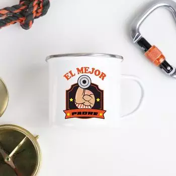 The Best Father Enamel Mug White Handled Cup Coffee Tea Enamel Mug Drink Water The Best Original and Fun Father s Day Gift 360ml