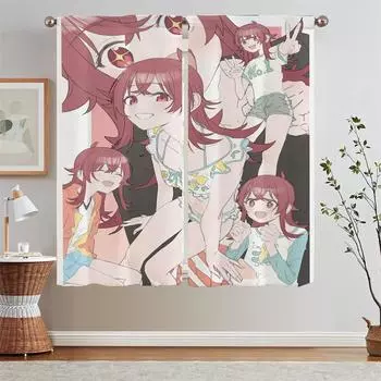 The Campus Is Beautiful and Lively Kitchen Curtains for Living Room 2 Elegant Pieces Cover Curtain Tiebacks Curls Window Blinds W50xH70cmx2pcs-CL