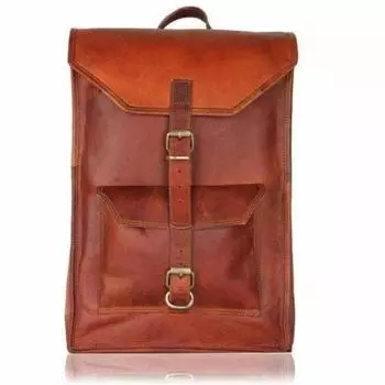 The Charmika — винтажный рюкзак из натуральной козьей кожи для мужчин и женщин 11 x 5 x 15 in коричневый