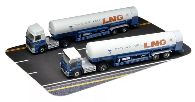 The Collection Tokyo Gas LNG Trailer Set of 2 Diorama Supplies 323594 Truck/Trailer