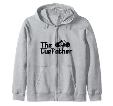 The CueFather Billiard Snooker Pool Billiard Player Chalk Cue Zip Hoodie серый