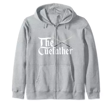 The CueFather Billiard Snooker Pool Billiard Player Chalk Cue Zip Hoodie серый