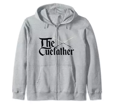 The CueFather Billiard Snooker Pool Billiard Player Chalk Cue Zip Hoodie серый