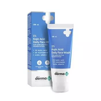 The Derma Co 1% койевая кислота для умывания лица I с ниацинамидом и альфа-арбутином I уменьшает темные пятна I не высушивающая формула I для всех типов кожи - 100 мл