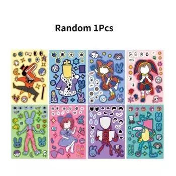 The Digital Amazing Circus Face Change Sticker Puzzle Puzzle Style For Children 1Pcs