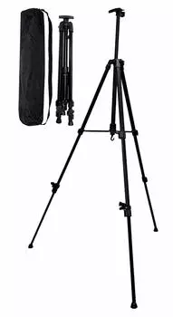 THE DISPLAY series panel compatible Metal Easel Tripod Easel 3 Tier Telescopic Type Folding Type YS-003 B1/A1/B2 easel! (Black, 1)
